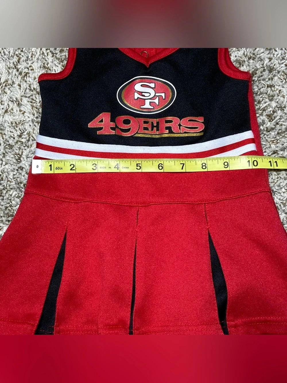 SAN FRANCISCO 49ERS Size 18M Toddler Cheerleader Cheer Dress Outfit Red Black